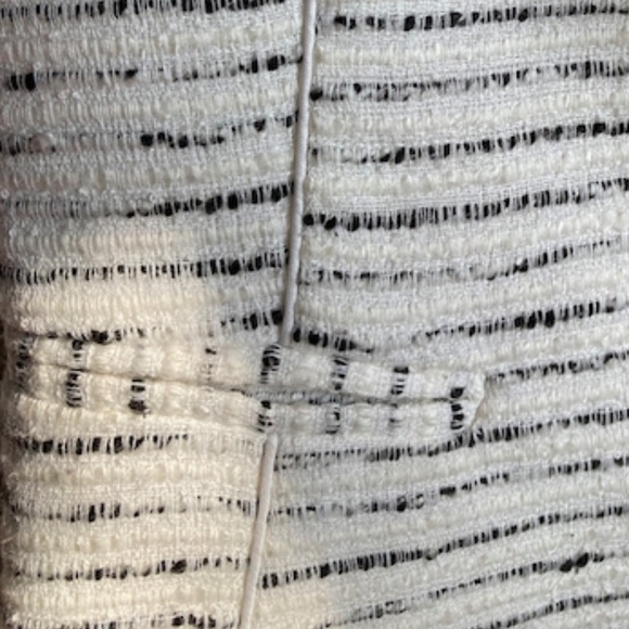 H&M White and Charcoal Patterned Blazer with Stripes sz 10 - Picture 3 of 3